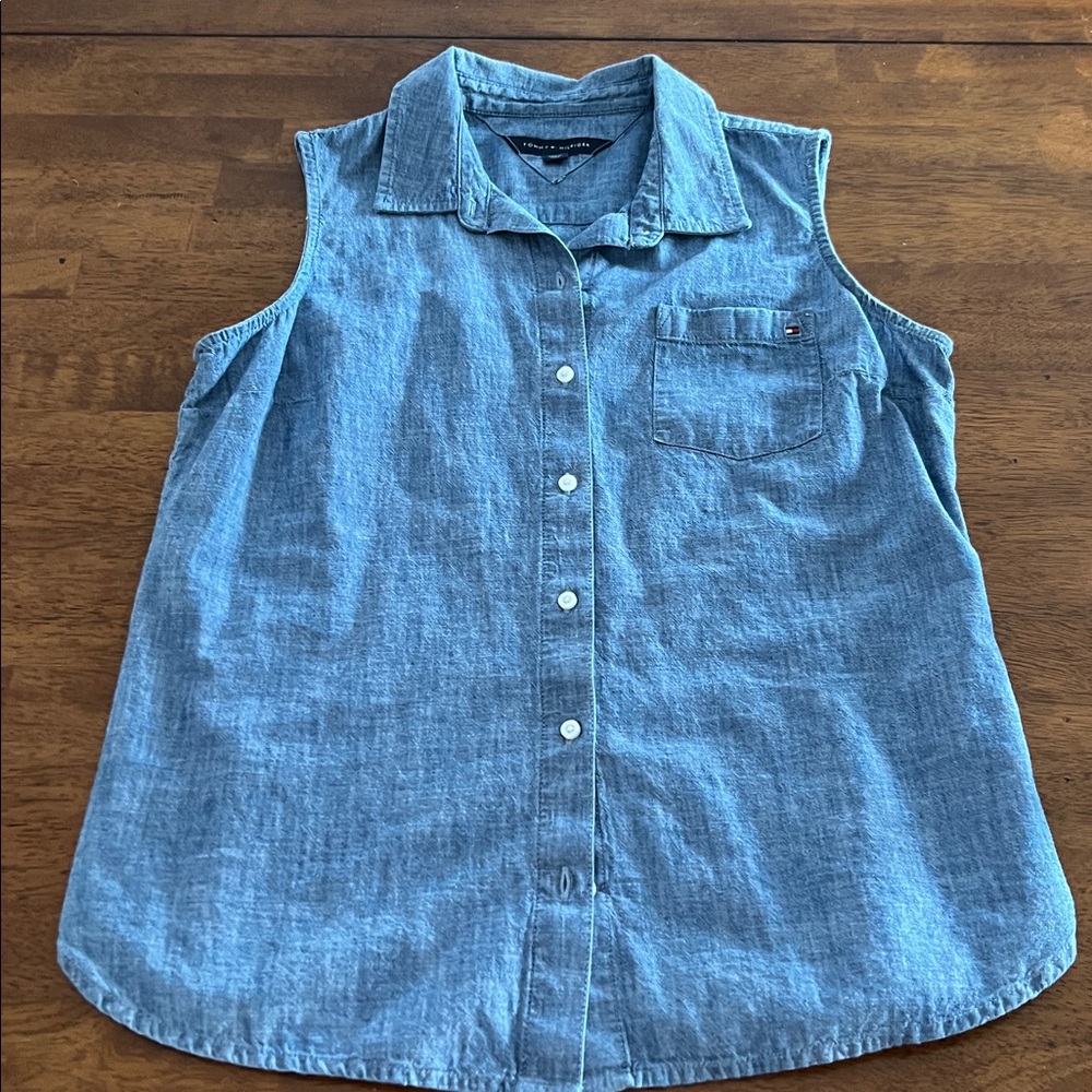 Tommy Hilfiger Sleeveless Denim Shirt